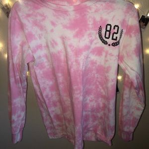 Long sleeve pink tied dyed shirt